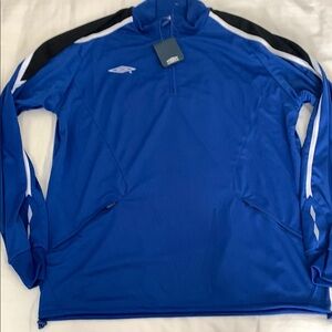 Umbro royal/black/white 1/4 zip jacket w pockets adjustable waist NWT